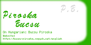 piroska bucsu business card